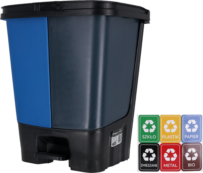 Kosz do segregacji odpadów 40L dwie komory