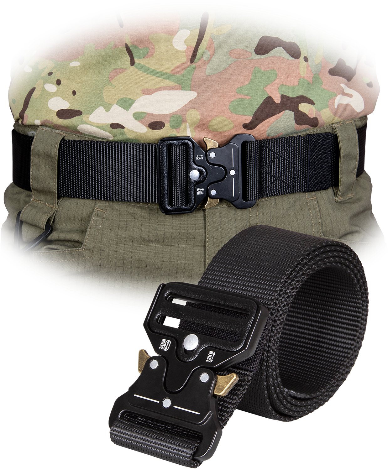 Pasek do spodni męski TAKTYCZNY Tactical Guard CRAMP  CZARNY