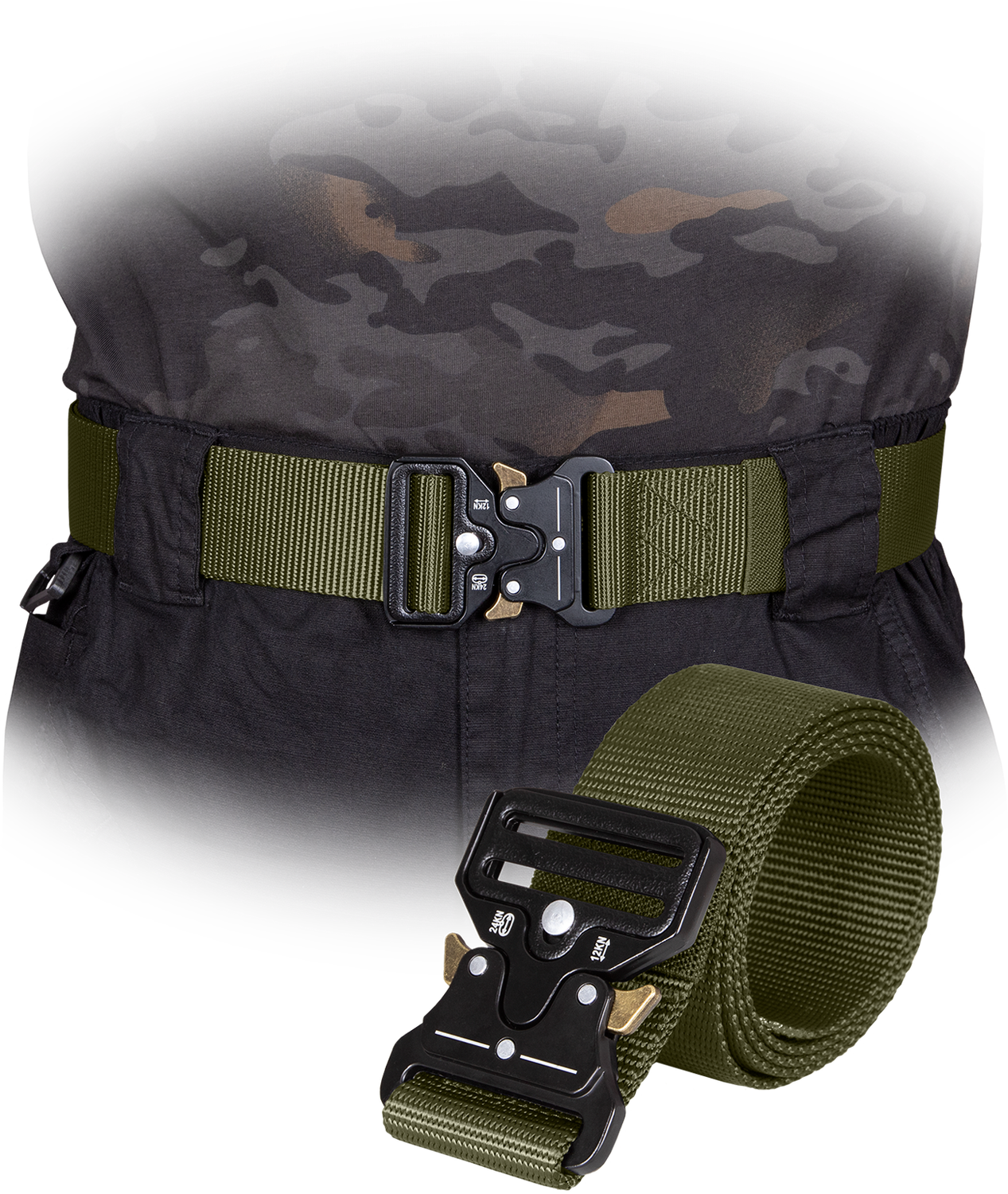 Pasek do spodni męski TAKTYCZNY Tactical Guard CRAMP zielony