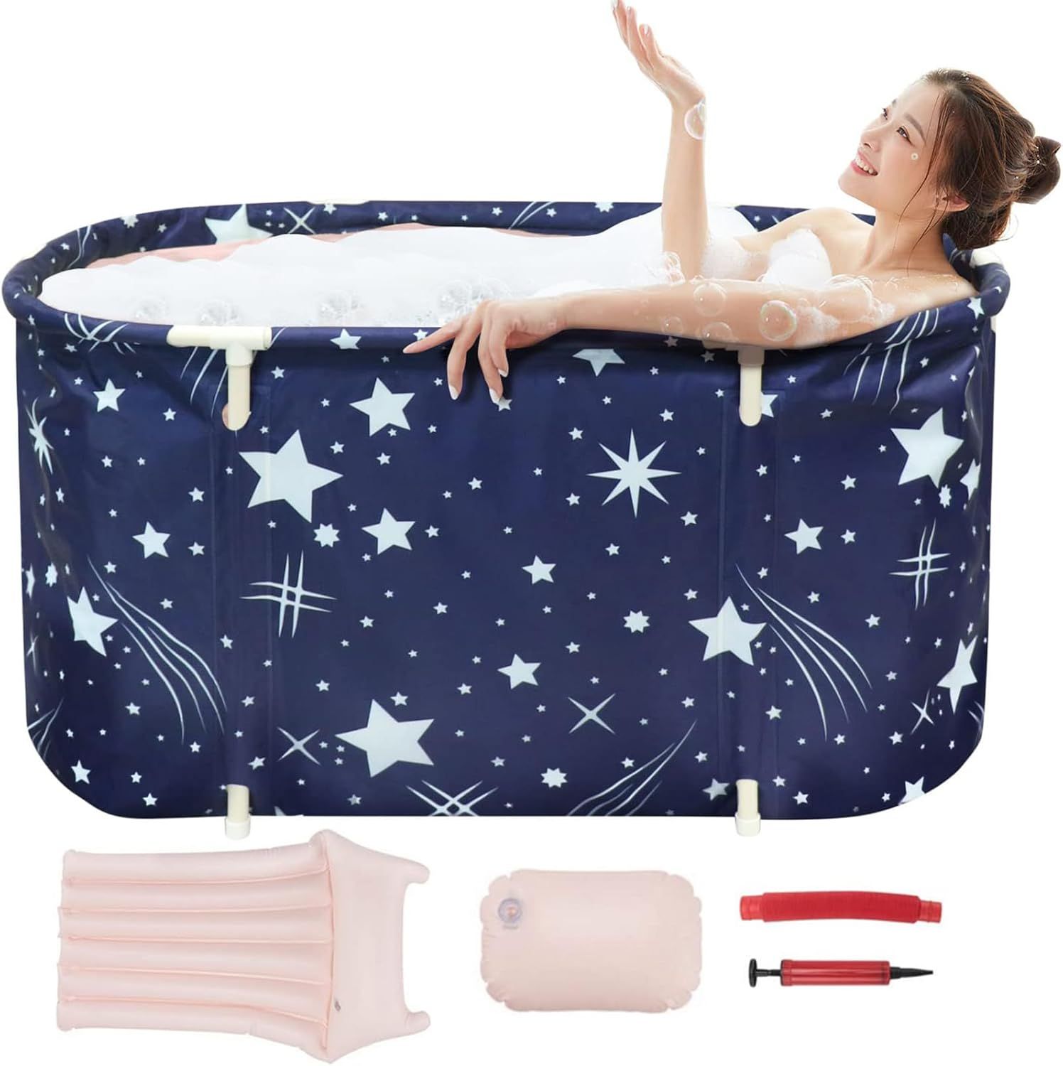 Składana wanna duża, wytrzymała, przenośna 113x68x56cm