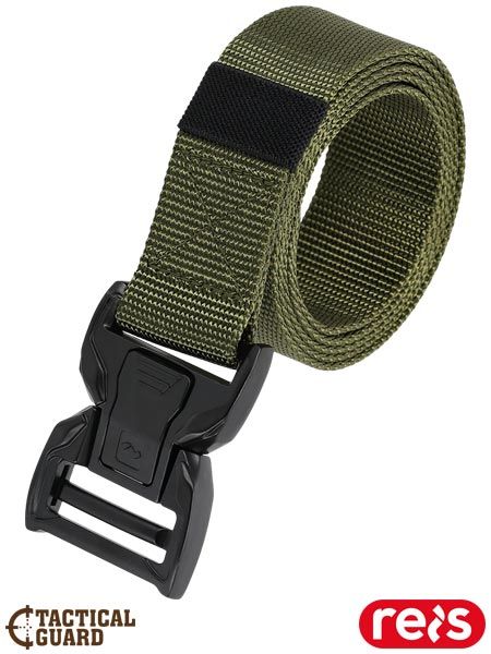 Pasek do spodni serii TACTICAL GUARD 125cm militarny zielony metalowa klamra