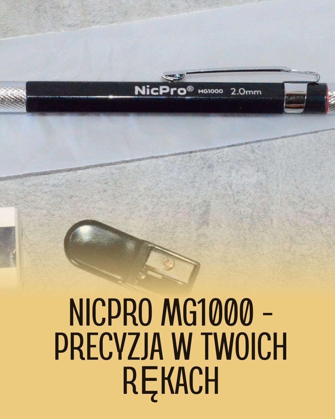 Ołówek automatyczny mechaniczny NicPro MP1000 Grafit 2,0mm + wkłady