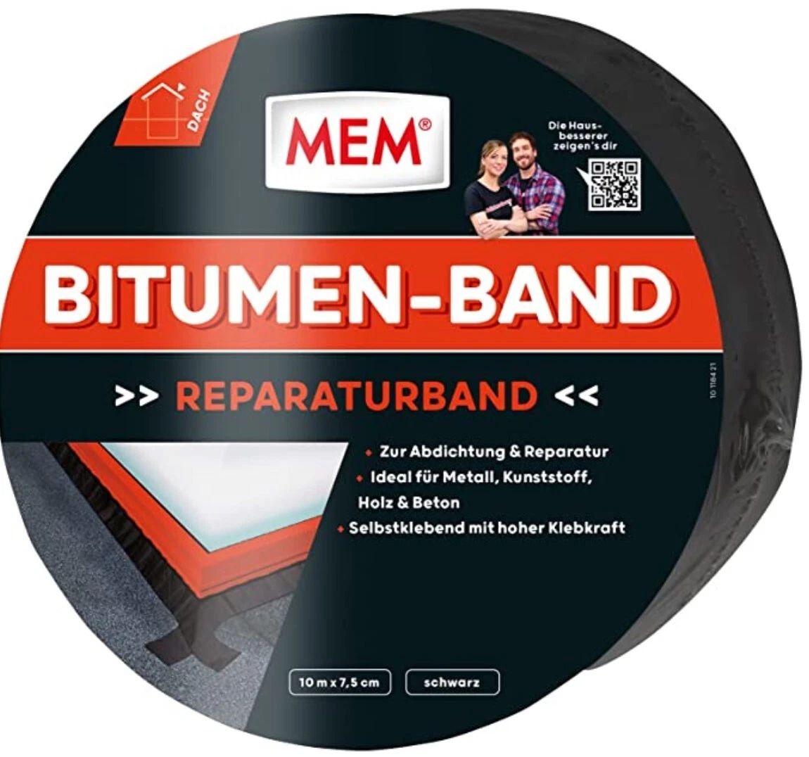 Taśma bitumiczna MEM 500481 Czarna 7,5cm x10mb