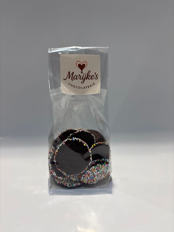 Zakje Fondant chocolade met sprinkels