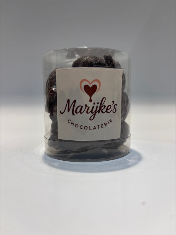 Doosje gevuld met kleine chocolade visjes FONDANT /100g