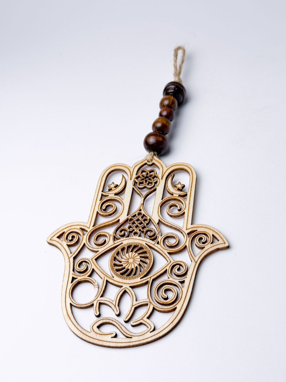 AMULETO DE PROTECCION MANO DE FATIMA (MADERA