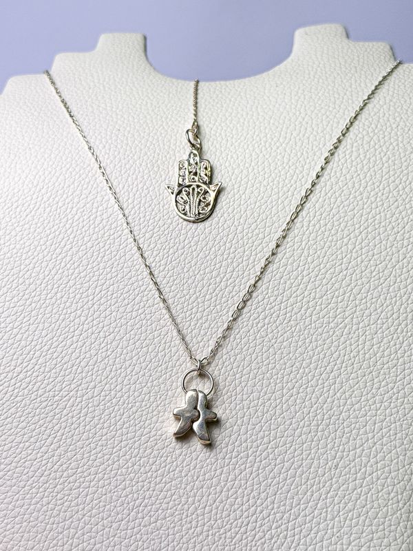 AMULETO PLATA DOBLE PROTECCION-AMOR