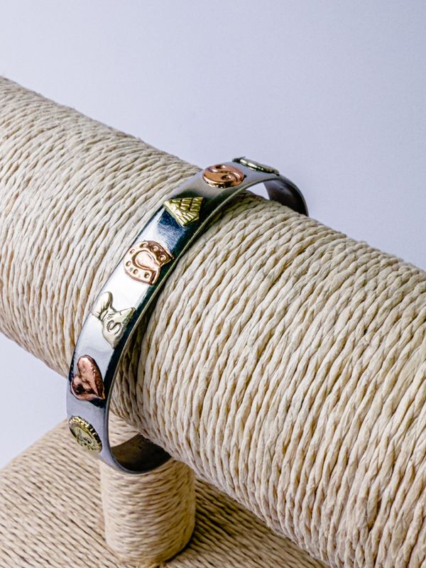 PULSERA ACERO CON METALES
