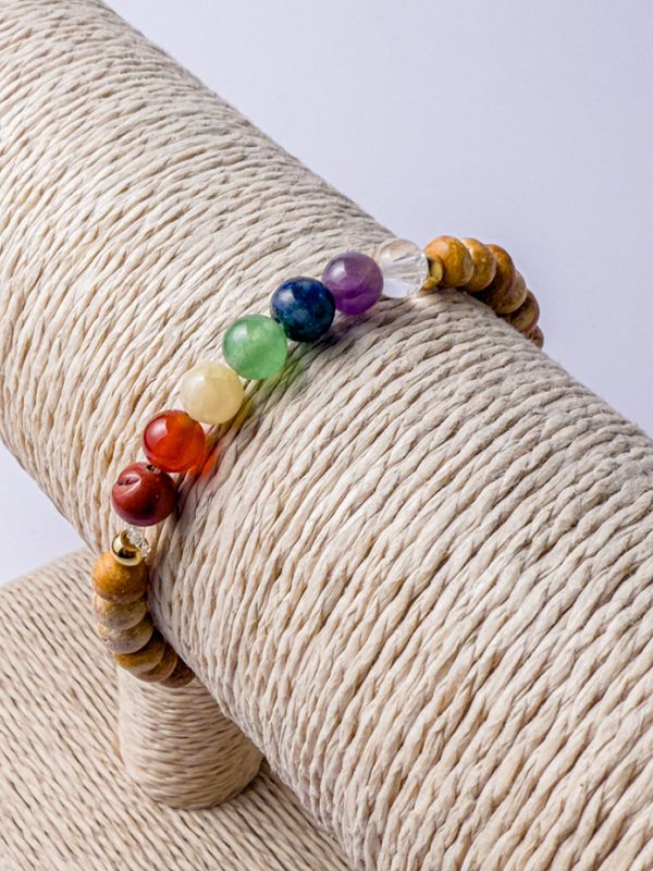 PULSERA DE PALO SANTO Y 7 CHAKRAS