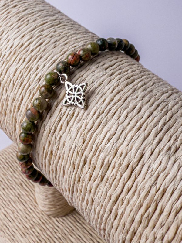 PULSERA UNAKITA CON AMULETO PLATA NUDO DE BRUJA