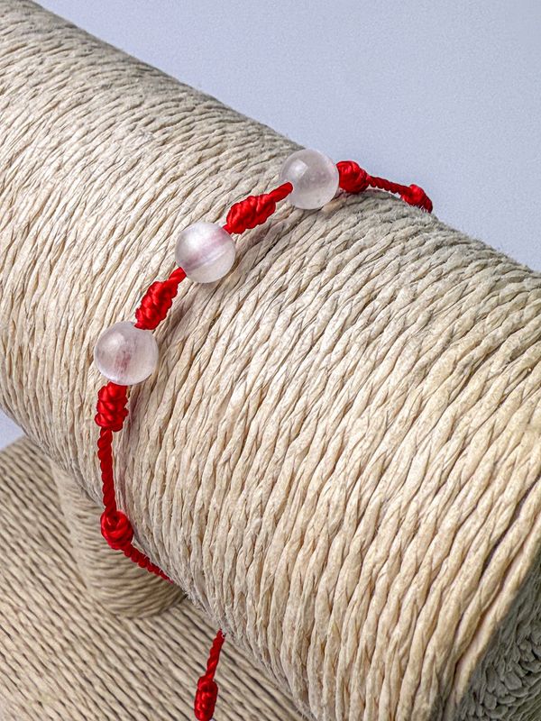 PULSERA HILO ROJO 7 NUDOS C/SELENITA