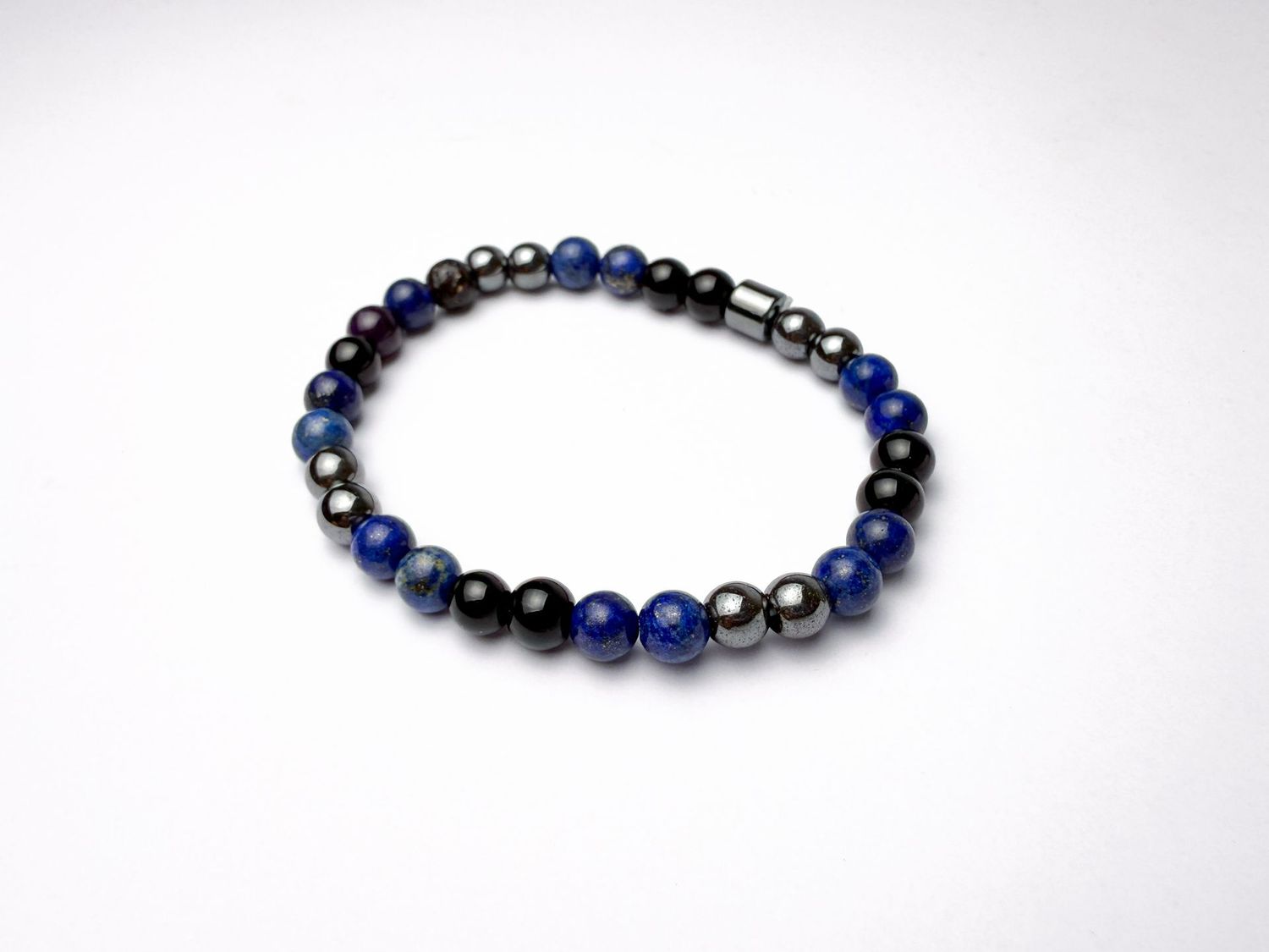 PULSERA TRIPLE PROTECCI�N DE CONFIANZA Y ARMONIA (ONIX NEGRO, HEMATITE, LAPIZLAZULI)