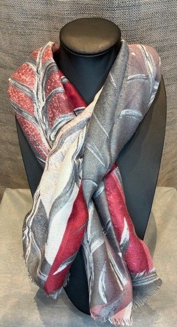 S25224-05 RED PINK SCARF