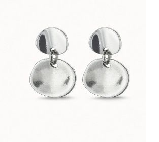 PEN0055 ESCAMAS Sterling silver-plated irregular earrings