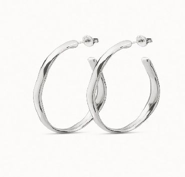 PEN0419 OHMMM Sterling silver-plated open hoop earrings