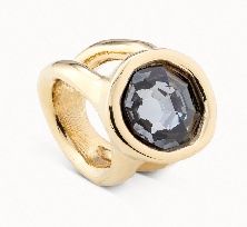 ANI0654 ON MY OWN 18K GLD PLATED RING W/ GRAY CRYSTAL