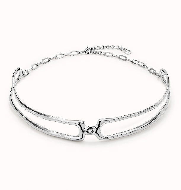 COL1935 SER INDOMABLE DBL STERLING SILVER NECKLACE W/ WHT TOPAZ