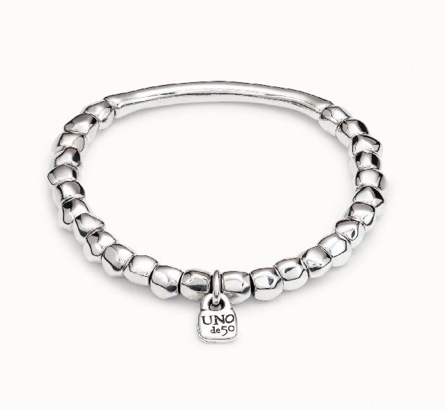 PUL1208 TRAVESIA Sterling silver-plated bracelet with tubular piece