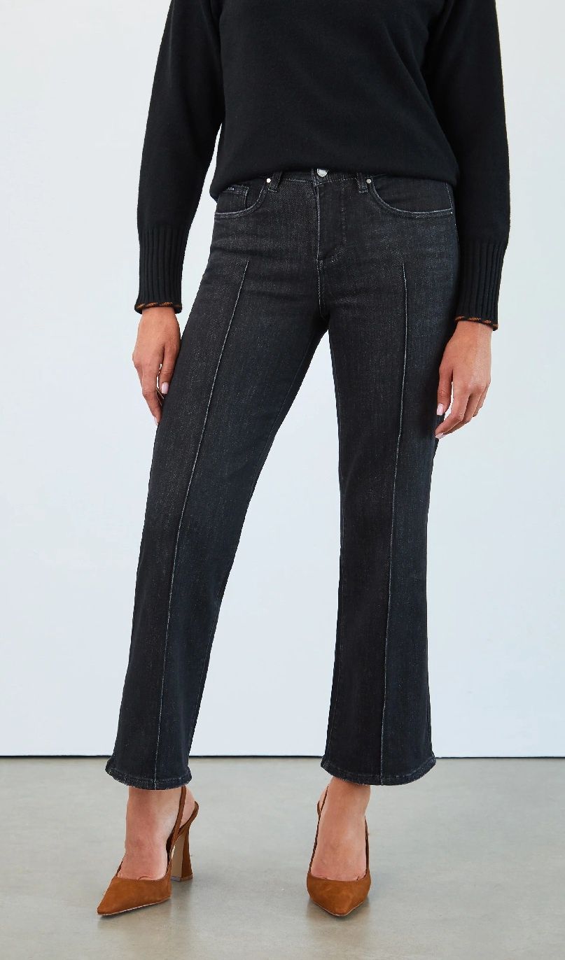 2200872 BLKWASH Olivia pintuck wide leg