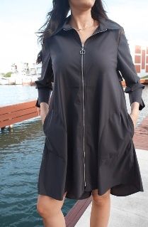 DELICE CHARCOAL ZIP UP DRESS