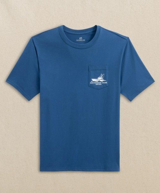 NAUTICAL BLUE M SS FISHING BOAT T-SHIRT