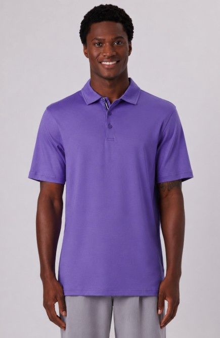3 BUTTON SELF POLO-LAVENDER