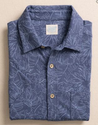 LIGHT INDIGO M SS BEACHCAST FLORAL FUSION KNIT SPORTSHIRT