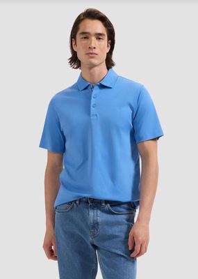 3 BUTTON SELF POLO-CLASSIC BLUE