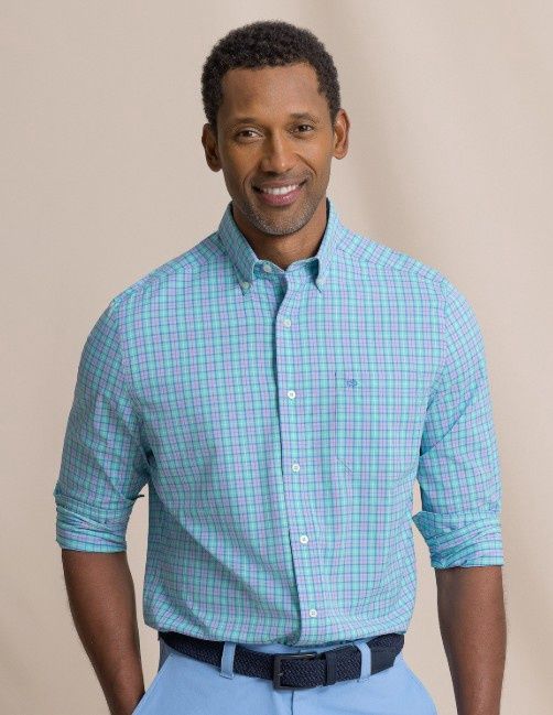 FLORIDA M LS CB TORTUGA PLAID SPORTSHIRT
