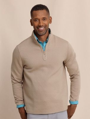 SandStone Khaki M LS Oak Island Reversible Quarter Zip