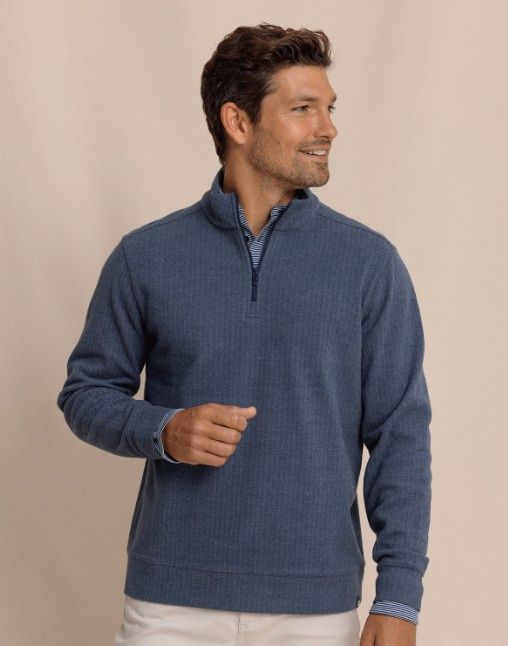 Dress Blue M LS Pearl Cove Quarter Zip