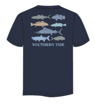 Dress Blue YOUTH SS Fish Stamp Tee