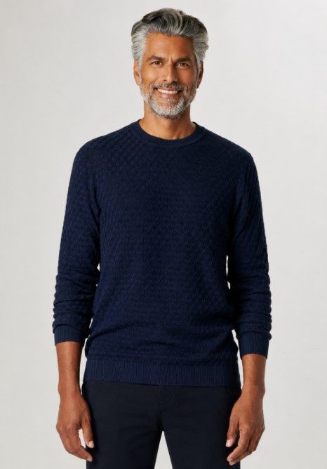 NAVY L/S CREW NK SWEATER