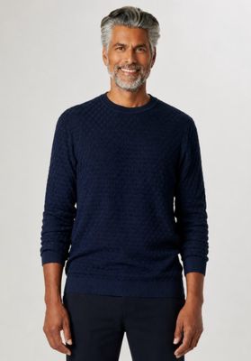 NAVY L/S CREW NK SWEATER
