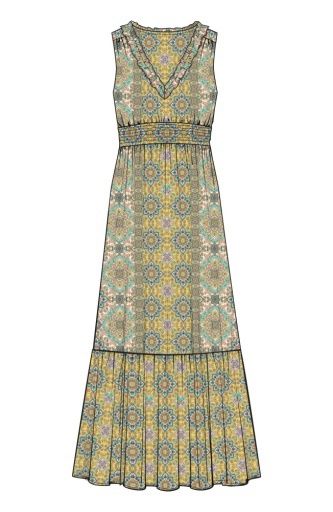 SLVLESS SMOCKED WAIST MAXI DRESS, Size: XS