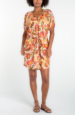 SHORT SLV SHIRRED BUTTON FRONT WOVEN DRESS