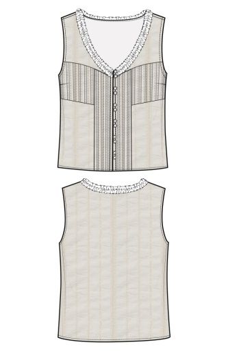 SLVLESS PINTUCKED WOVEN TOP W/RUFFLES, Size: XS