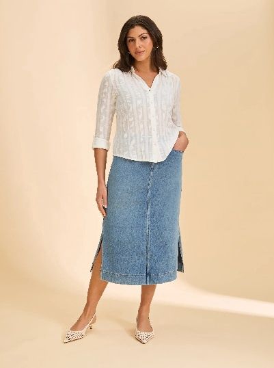 LT DENIM PULL-ON SKIRT