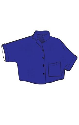LAPIS BREEZE HALF SLEEVE BOLERO SHIRT, Colour: LAPIS, Size: XS