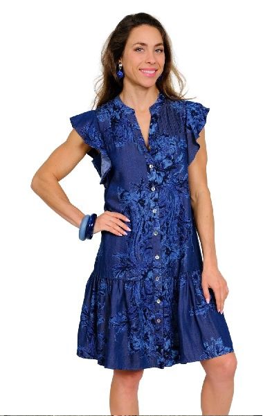 KELSEY 1 AR RUFFLE SLEEVE DRESS