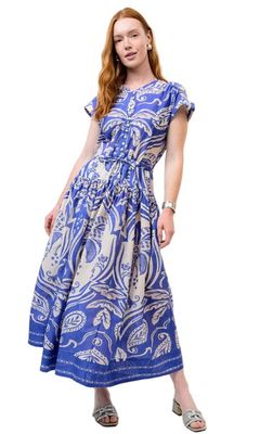 BLUE ROYAL PALMS DRESS