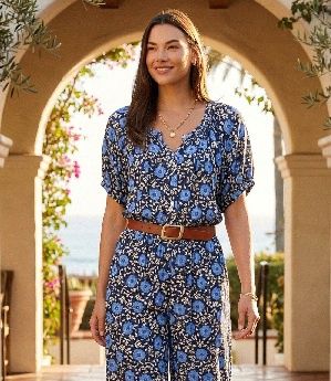 PRINT PUFF SLV PEASANT TOP