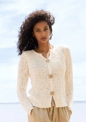 OFF WHITE SWEATER WITH THREE BUTTONS