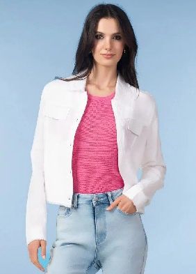 WHITE CROPJACKET