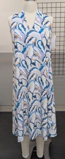 FEATHERED FLORA SLEEVELESS DEEP V DRESS SHORT, Size: 6