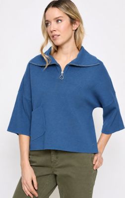 HALF ZIP TOP W/POCKET