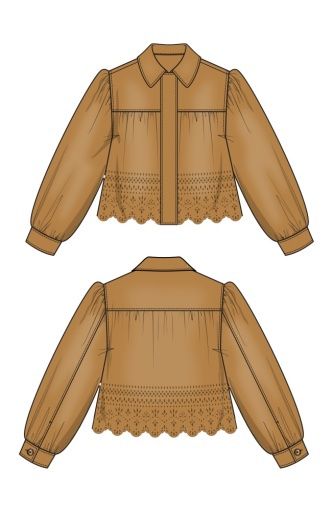 PUFF SLV JACKET W/ LASER CUT HEM, Size: XS