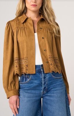 PUFF SLV JACKET W/ LASER CUT HEM