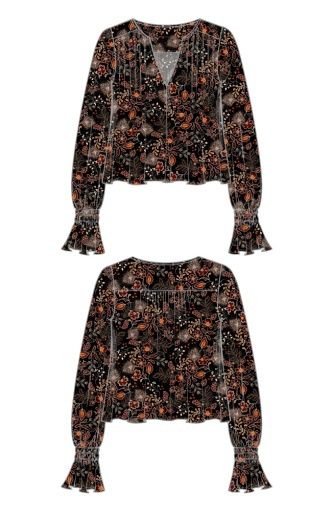 LONG SLV WVN BLOUSE W PINTUCKS, Size: XS