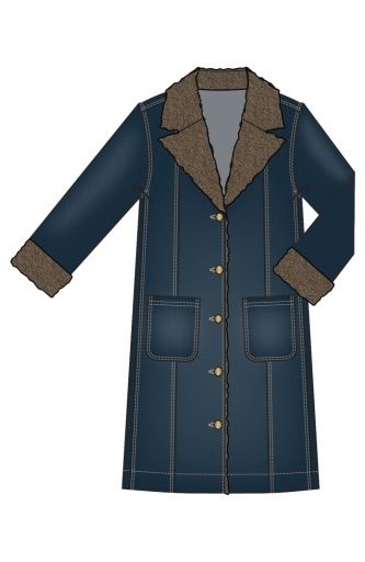 sherpa trimmed notch collar jacket 38", Size: XS